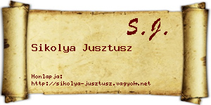 Sikolya Jusztusz névjegykártya